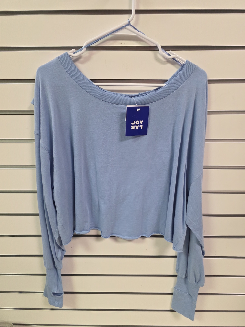 JoyLab Light Blue Cropped Long Sleeve Sweatshirt